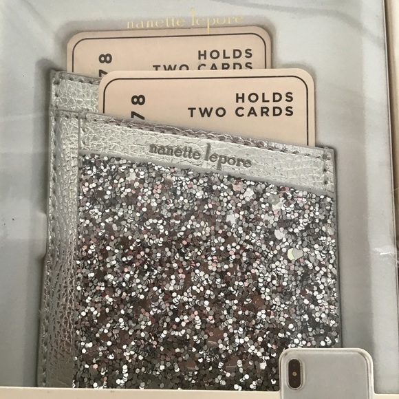 NANETTE LEPORE SILVER GLITTER PHONE POCKET… - Picture 2 of 8